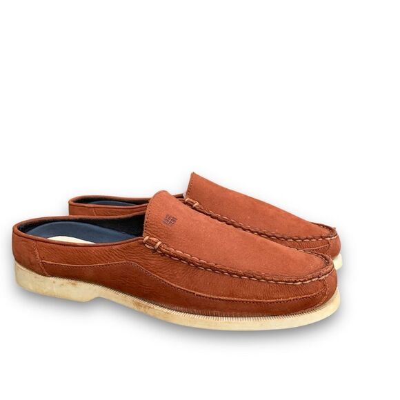 Columbia Bayview Clog Rust Brown Leather Slip on Mules Outdoor Slippers size 9 - Picture 3 of 13
